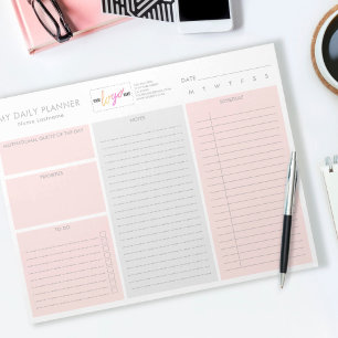 Bloc-note Logo Blush rose moderne Mot de passe quotidien