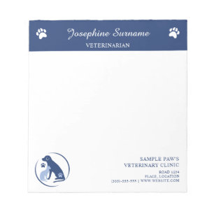 Bloc-note Logo Chien Bleu et Chat avec Texte Personnalisé Cl