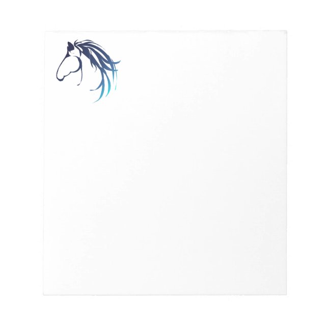 Bloc-note Logo classique de la tête de cheval en bleu (Devant)