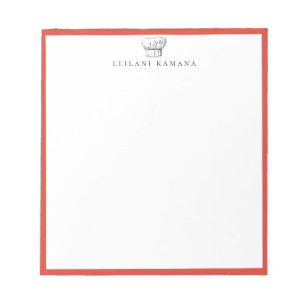 Bloc-note Logo de chapeau de chef cadre rouge
