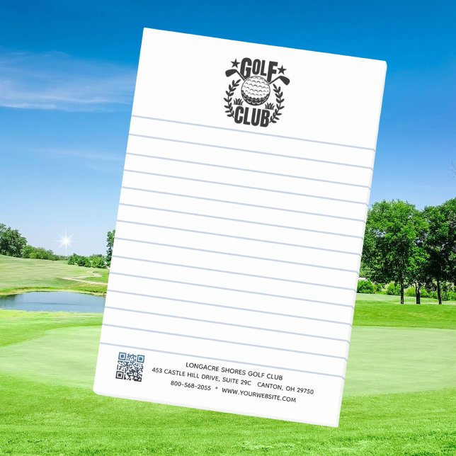 Bloc-note Logo de club de golf et code QR alignés     (Créateur téléchargé)