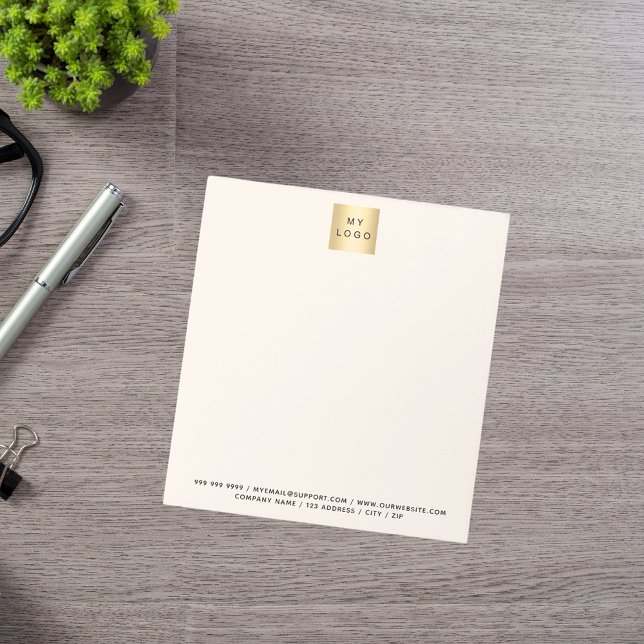 Bloc-note logo de la société d'affaires beige (Créateur téléchargé)