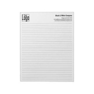 Bloc-note Logo de l'entreprise Traits noirs Règle universita