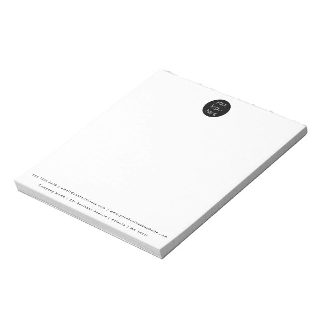 Bloc-note Logo de société commerciale professionnelle minima (Tourné)