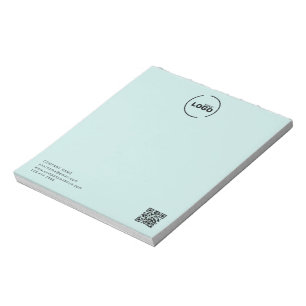 Bloc-note Logo d'entreprise moderne QR Code léger Turquoise