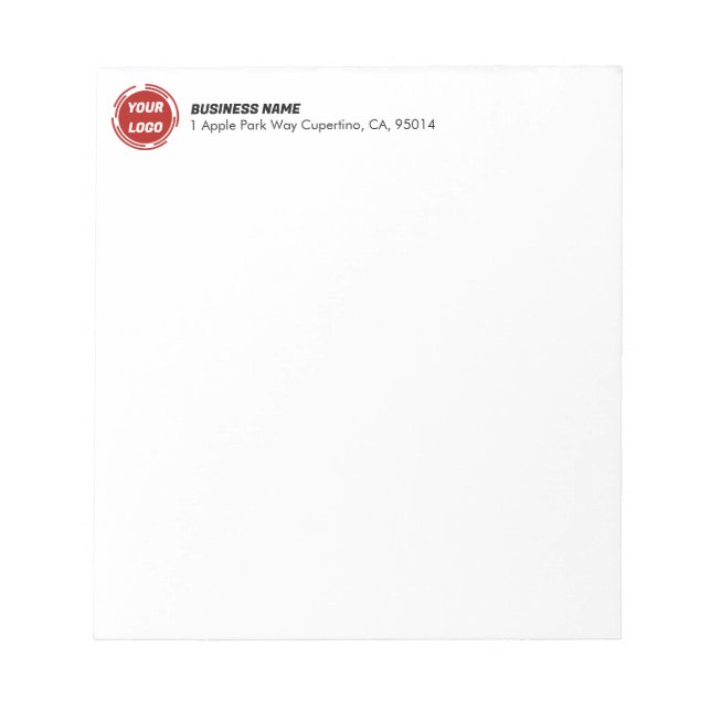 Bloc-note Logo d'entreprise PERSONNALISÉ 5,5 po x 6 po (Devant)