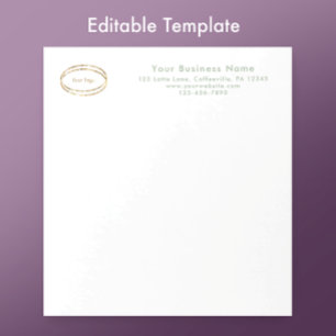 Bloc-note Logo d'entreprise personnalisé vert sauge minimali
