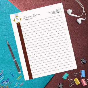 Bloc-note Logo Gold Brown Stripes tendance