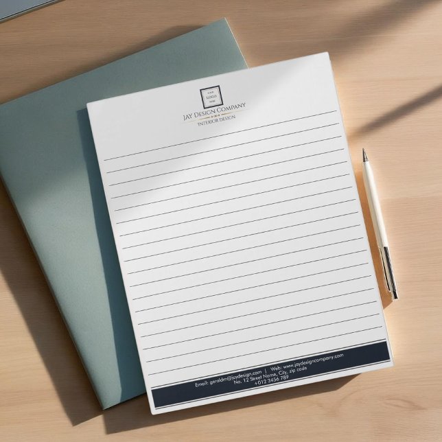 Bloc-note Logo minimaliste moderne à bordure noire (Créateur téléchargé)