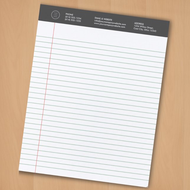 Bloc-note Logo personnalisé Écriture professionnelle à grand (Créateur téléchargé)
