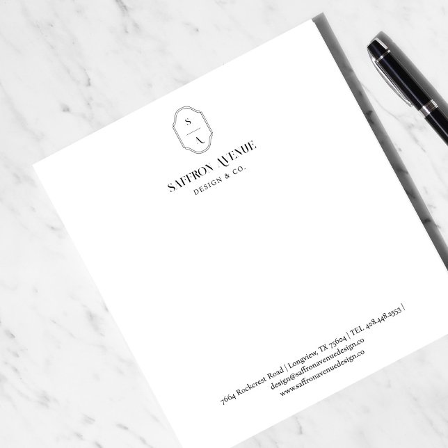 Bloc-note Logo Personnalisé Élégant Moderne Minimal Monogram (Créateur téléchargé)