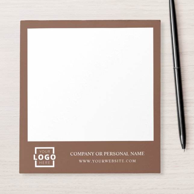Bloc-note Logo personnalisé Entreprise Marque Cadeau Brown (Créateur téléchargé)