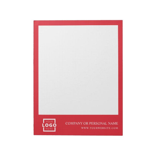 Bloc-note Logo personnalisé Entreprise Marque Cadeau Rouge (Tourné)