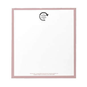 Bloc-note Logo personnalisé Entreprise   Rose Taupe