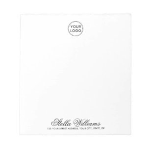 Bloc-note Logo personnalisé et nom de texte adresse de la so