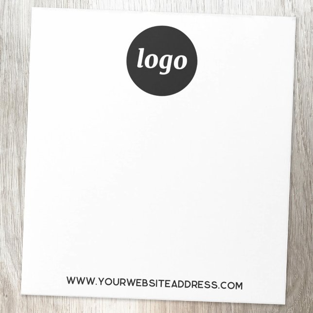 Bloc-note Logo simple Texte commercial promotionnel (Simple logo with custom text business branding promotional notepad)