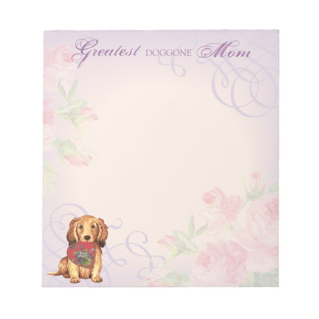 Bloc-note Longue Dachshund Heart Maman (Devant)