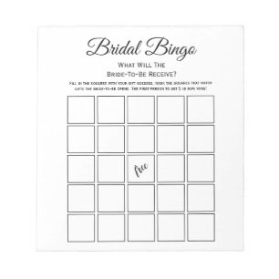 Bloc-note Loto de Fête de Mariage Universel Blanc pour Baby 