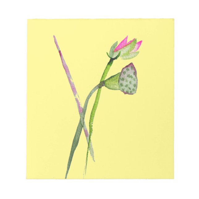 Bloc-note Lotus rose Fleur Zen Art bouddhiste (Devant)