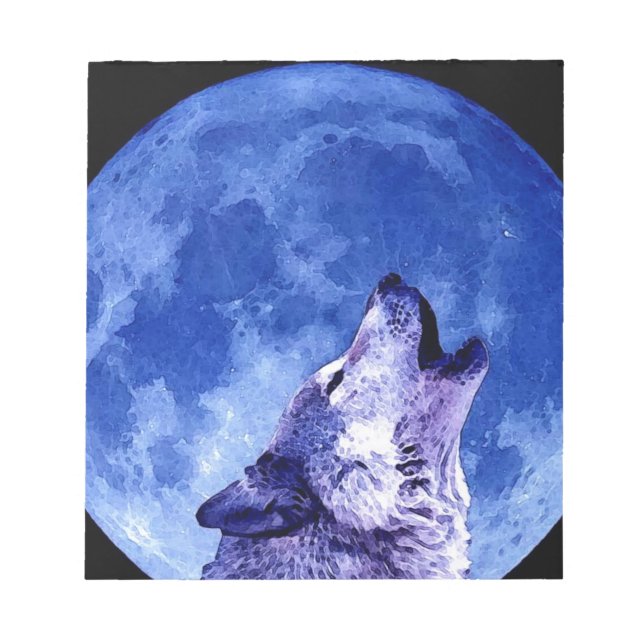 Bloc-note Loup hurlant à la lune (Devant)