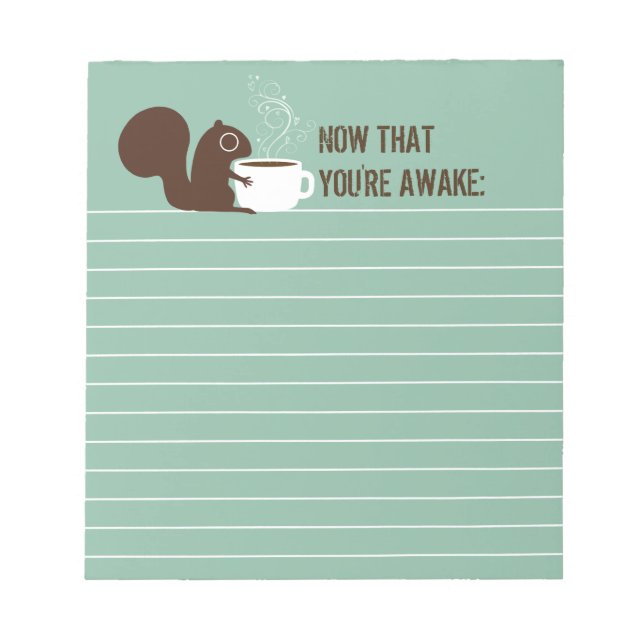 Bloc-note Louveur de café écureuil avec texte personnalisabl (Devant)