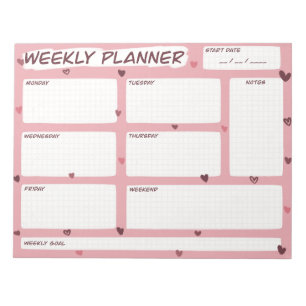 Bloc-note Love Heart Weekly Planner