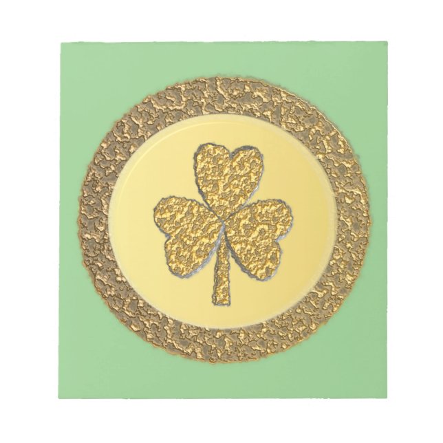 Bloc-note Lucky Irish Shamrock Gold Coin (Devant)