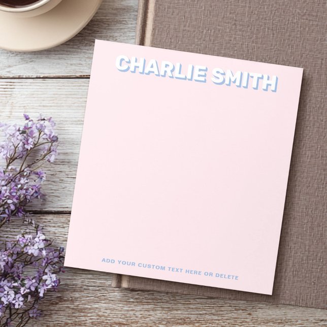 Bloc-note Lumière moderne et bleu (Modern light pink and blue notepad)