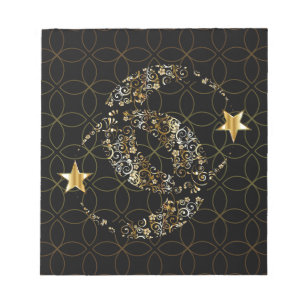 Bloc-note Lune et étoile florales islamiques