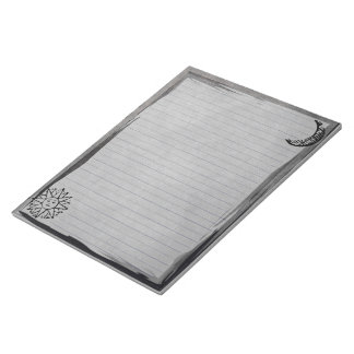 Bloc-note Lune vintage Rustique sur Gris Gris