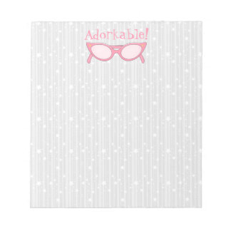 Bloc-note Lunettes de chat rose - Personnalisez-la