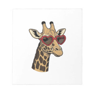 Bloc-note Lunettes de soleil à cœur de girafe gravé vintage