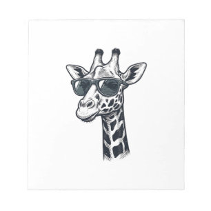 Bloc-note Lunettes de soleil de girafe cool T-Shirt à gravur