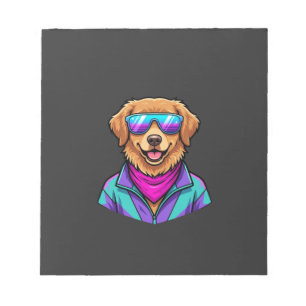 Bloc-note Lunettes de soleil pour chien mignon Art néon rétr