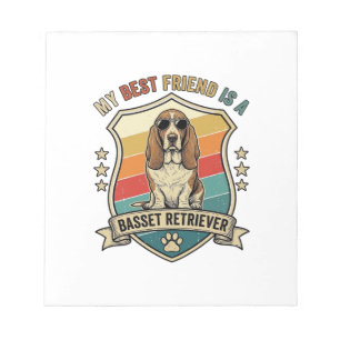 Bloc-note Lunettes de soleil Rétro Basset Retriever Chien Am