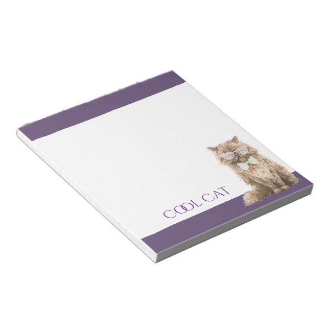 Bloc-note Lunettes marron chat cool   (Incliné)