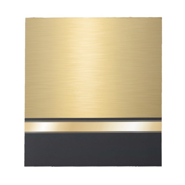 Bloc-note Luxe classe doré noir personnalisé (Devant)