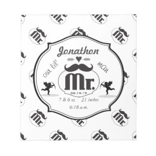 Bloc-note M. Mustache Lil Man Baby Boy Statistiques