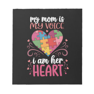 Bloc-note Ma mère est ma voix Autisme Autisme Sensibilisatio