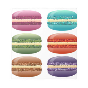 Bloc-note macarons arc-en-ciel