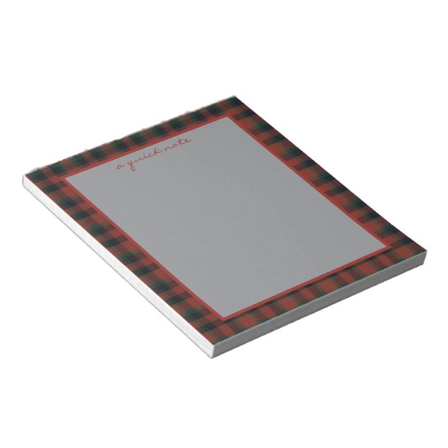 Bloc-note MacDuff Hunting Modern Original Scottish Tartan  (Incliné)