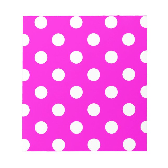 Bloc-note Magenta pois #FF00DC (Devant)