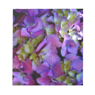 Bloc-note Magenta Purple bleu jaune Hydrangeas fleurs