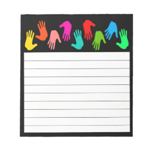 Bloc-note Mains multi de couleur