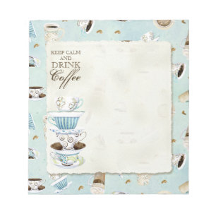Bloc-note Maintenez café calme et de boissons - tasses de