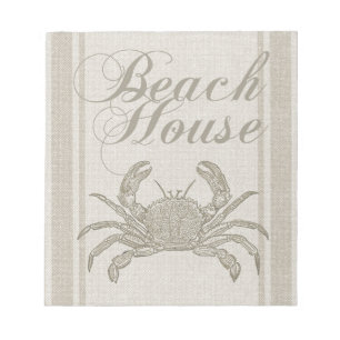 Bloc-note Maison de plage crabe bord de mer