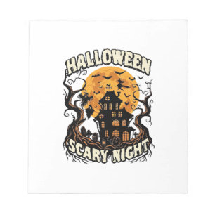 Bloc-note Maison Hantée Nuit Effrayante Halloween Pleine Lun