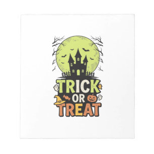 Bloc-note Maison hantée vintage Trick or Treat Halloween Des