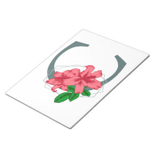 Bloc-note Majuscule C monogramme floral