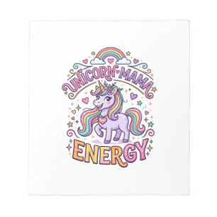 Bloc-note Mama Licorne Énergie Coloré Design Zazzle_1